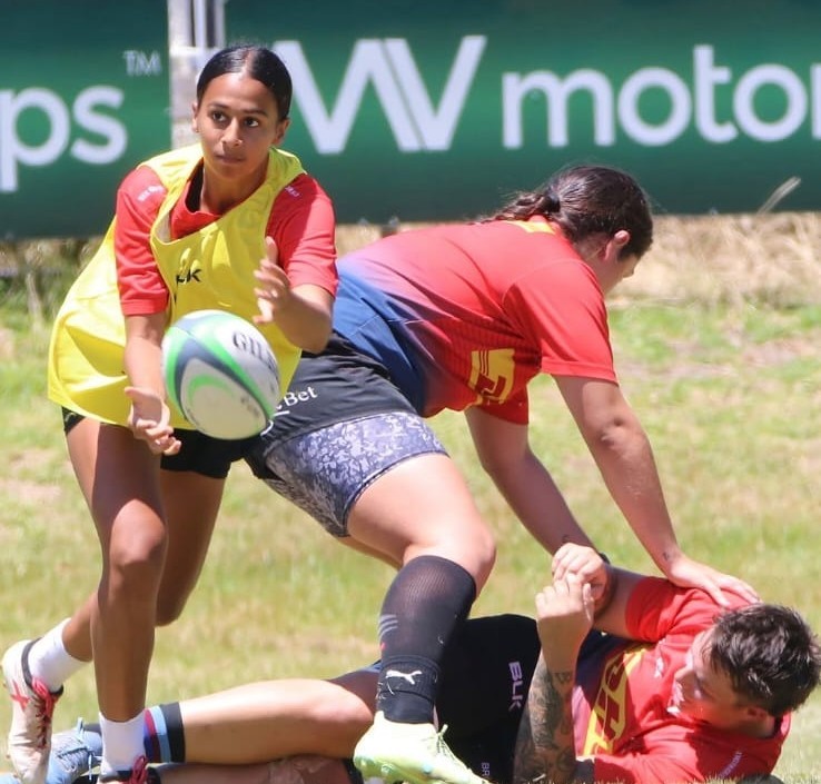 Insaaf_5 Insaaf Levy sharpening her paasing skills on the training field. Image Supplied